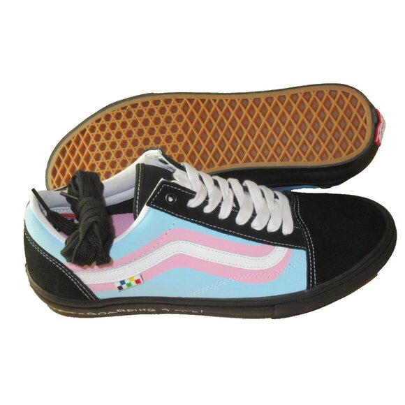 Vans Men's Skate Old Skool Pride Black Rainbow Suede Canvas shoes Size 12 NIB - Picture 2 of 7